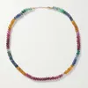 Pendant Necklaces Colorful Tourmaline Beaded Necklace Women Healing Gemstone Fine Jewelry 2023 Summer Design Natural Stone Long Folded Accesso 230804