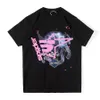 Men t Shirt Pink Young Thug Sp5der Mans Women Quality Foaming Printing Web Pattern Short Sleeve Fashion Top Hip Hop 376