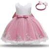 Flickas klänningar födda baby flicka klänningsfest klänningar för flickor 1 år födelsedag prinsessan klänning spets dopande klänning baby kläder vit dop 230803