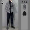 Männer Trainingsanzüge Männlich Plaid Jacke Und Hosen 2 Stück Sets 2023 Slim Fit Business Männer Anzüge Hochzeit Bühne Set kontrast Farbe X152