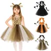 Girl Dresses Toddler Summer Halloween Girls Sleeveless Cartoon Animals Mesh Tutu Dress Party Costume Pocket Swing 4 Years