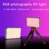 Flash Heads RGB LED Video Light Full Color Camera laddningsbar 4000mAh Dimble 2500-8500K Panel Power Bank Charger för telefon