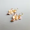 Kolczyki Dangle Liiji Purple Pink Baroque Keshi Freshwater Pearl Peads 925 Srebrny złoty kolor haczyka ręcznie robiona kropla