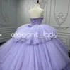 Lilas lavande robe de bal Quinceanera robes chérie perlée Tulle jupe à lacets Corset vestidos de quinceaneras 2024