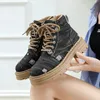 High Top Canvas Shoes for Women 2023 Niche Trendy Thin Short Boots Thick Soled Outdoor Work Clothes Short Boots Motorcycle Boots