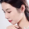 Hoop Earrings Trendy 925 Sterling Silver For Women Shiny Zircon Fish Bone Gold Colour Earring Lady Valentine's Day Jewelry Gifts