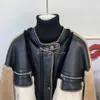 Winter sheepskin coat women leather jackets zipper Trench Coat luxury designer jacket Genuine leather mink stitching warm windbreaker