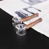 Accessorio per tubi di fumo in vetro portatile One Hitter Bocchino in legno di noce staccabile Pipa a mano tascabile Bocca in legno Punta del filtro Tabacco Bocchino alle erbe Fumo