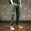 Męskie spodnie armia zielona kombinezon letnia cienka moda marka luźna pu shuai 2023 Wojskowy styl swobodny jogger mężczyźni