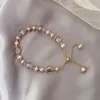 Charm Bracelets Natural Water Fresh Pearl charm Bangles Para Mulheres Pulseiras Ajustáveis Artesanais Jóias de Luxo Fino 230803