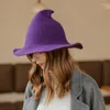 BERETS 2023ビンテージハロウィーン魔女帽子女性ニットホリデーパーティーロールプレイ装飾バケツ卸売