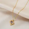 Chaînes plaqué or coeur pendentif collier pour femmes bijoux en acier au titane grand cristal luxe tour de cou coréen élégant en gros