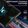 Зарядные устройства/кабели 6A Кабель USB Type C для REALME HUAWEI P30 PRO 120 Вт быстро зарядка