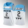 Coupe du monde 2023 Argentine 7 Facundo Basketball Jerseys 8 Nicolas Laprovittola Campazzo 5 Manu Ginobili 4 Luis Scola 29 Patricio Garino