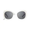 2024 New luxury designer CH9091 Hepburn style white oval sunglasses Same letter glasses leg Sunglasses