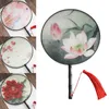 Chinese Style Products Ladies Dancing Home Decor Female Embroidery Folding fan Classical Vintage Translucence Chinese Style Round Fans Small Silk Fan R230804