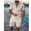 Herrspårspolar Polo Tracksuit Shorts uppsättningar för mankläder Ukraina flagga fingeravtryck grafik t shirtkläder män camisetas de hombre