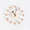 Настенные часы деревянные и металлические аналоговые движения 32 см современные большие деревянные часы тихий тикающие декоративные красочные шарики