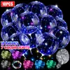 Inne imprezy imprezowe 10pcs przezroczyste balony LED oświetlić kolorowe balony bobo przezroczystą bańkę światła na wesela Bankiety Przyjęcia Dekorowanie urodzin 230804