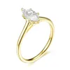 Wedding Rings Kuololit Crushed Ice Pure 18K 14K Rose Gold Marquise Ring for Women Solitaire Wedding Diamond Engagement Trends 230803