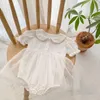 Girl Dresses 4824B Baby Clothes Girl's Romper Dress 2023 Summer Short-sleeved Doll Collar Embroidered Princess Gauze