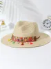Visors 2023 Colorful Tassel Beach Hat For Women Bohe Cowboy Sun Hats Summer Straw UV Protection Outdoor Holiday Wholesale 230804