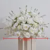 Decorative Flowers 50/60/70cm Artificial White Rose Hydrangea Flower Fake Bouquet For Party Stage Decor Prop Wedding Table Centerpiece