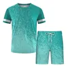 Herren-Trainingsanzüge, Sommer, lässiger Sportanzug, 3D-gedrucktes Herren-Fitnessstudio, 2-teiliges, übergroßes Sportbekleidungs-Mann-T-Shirt, Strandshorts-Outfits, anpassbares Logo