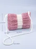 Evening Bags Network Red Handmade DIY Knitted Pink Pearl Bow Flap Retro Elegant Dinner Beaded Crossbody Bag 230803