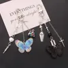 New Sweet Cool Cross Needle Barrel Keychain Pendant Personalized and Creative Bow Tie Chain Earphone Case Decoration