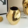 Vase Nordic Light Luxury Creative Gold Simple Ceramic Vase Modern Decoration Ins Home Room