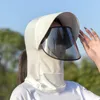 Geniş Memlu Şapkalar Yaz Kadın Yüz Maskesi Güneş Koruyucu Versiyon Şapka Boyun Kapağı Bisiklet Anti-UV Açık Elektrik Katlanabilir