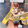 Decompression Toy Cartoon Cute Little Yellow One Zodiac Doll Glue Car Key Chain Pendant Drop Delivery Toys Gifts Novelty Gag Dhyaq