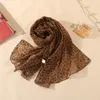 Scarves Long Silk Scarf Women's Lightweight Leopard Print Chiffon Shawl For Spring Summer Lady Hijab Wraps
