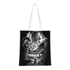 Boodschappentassen Devil Doll Chucky Boodschappentas Afdrukken Canvas Shopper Tote Schouder Kinderspel Slasher Horrorfilm Handtas
