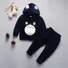 Clothing Sets Toddler Girls Boys Clothes Cute Totoro Embroidery Golden Velvet Child Tracksuit Set Spring Autumn Thin Hooded Kids Sports Outfit x0803