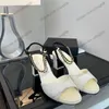 Damen-Slingback-Sandalen mit Kette, klobige Absätze, Kleidschuhe, Damen-Retro-Slipper mit runden Zehen, Luxus-Flip-Flops, Mädchen-Pantoletten, klassischer Freizeitschuh mit Staubbeuteln