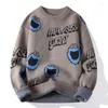 Men's Sweaters Men Women Pullover Sweater Korean Winter Fashion Printed Casual Keep Warm Fleece Knitted Cute For