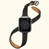 Moda Çift Tur Apple Watch Ultra 49mm Band 41mm 45mm 40mm 44mm 42/38mm kadınlar gerçek deri bileklik Iwatch Serisi 8 7 3 4 5 6 Se Ladies Strap