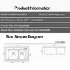 Évier de cuisine Double de grande taille en acier inoxydable SUS 304 brossé à la main épaisseur 4mm au-dessus des éviers de montage avec porte-couteau