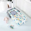 Berços Berços Macio e confortável cama de viagem berço de algodão para bebê adequado para berços portáteis recém-nascidos almofadas de baixo para bebês e ninhos de pára-choques com travesseiros Z230804