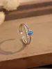 2023 modische neue 925 Sterling Silber Personalisierte Mode Temperament Heißer Verkauf Offene Diamant Blau Aobao frauen Ring