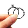 Cluster Rings 2PCS For Women Silver Color Double Stackable Fashion Jewelry Bridal Sets Wedding Engagement Ring Accessory