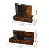 Pencil Cases Retro Wood Pen Holder Book Shape Desk Organizer For Stationery Office Decro Accessories Multifunction Storage Box Children Gift 230804