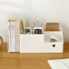 Pencilfodral stor kapacitet Desk penna hållare med låda och bokhylla lagringslåda Desktop Organiser School Office Stationery 230804