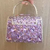 Sacs de soirée XIYUAN Femme Banquet Party Sac à main Luxe Cristal Pochette Boîte Classique Cadre en métal Chaîne Femmes Fille Violet 230803