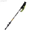 Bastoncini da trekking 63-135 cm Bastone da passeggio pieghevole telescopico Escursionismo Bastone da trekking Fibra di carbonio 3 sezioni Blocco esterno Arrampicata HKD230804