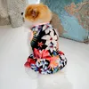 Hundkläder Hawaiian Cool Pet Vest Kjol Smooth Elastic Breatabla Cat Floral Dress Sweet Wedding Fashion Clothes