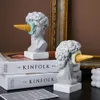 Decorative Objects Figurines Nordic Resin Statue David Bust Sculpture Sketch Character Portrait Home Decoration Living Room Decoration 230804