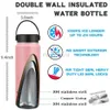 Benutzerdefinierter Name 40oz große Thermo-Wasserflasche aus Edelstahl mit Strohhalmdeckel, vakuumisolierte Thermoskanne Sport HKD230803